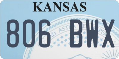 KS license plate 806BWX