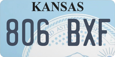 KS license plate 806BXF