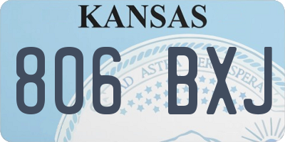 KS license plate 806BXJ