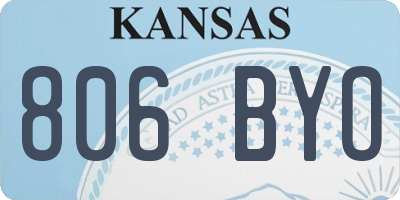 KS license plate 806BYO