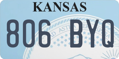 KS license plate 806BYQ