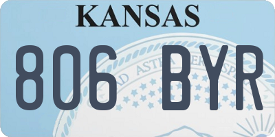 KS license plate 806BYR