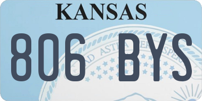 KS license plate 806BYS