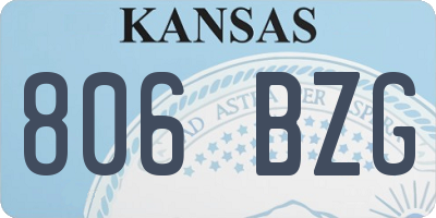 KS license plate 806BZG