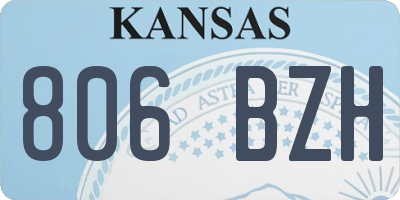 KS license plate 806BZH