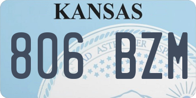 KS license plate 806BZM