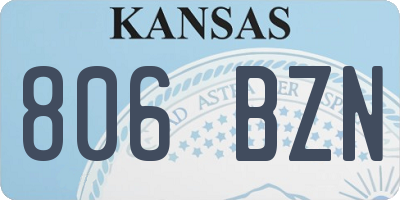 KS license plate 806BZN