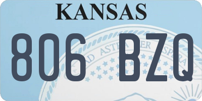 KS license plate 806BZQ