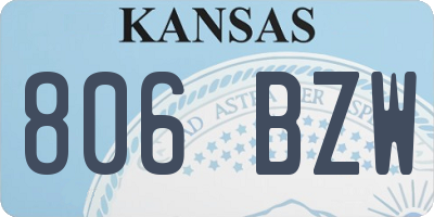 KS license plate 806BZW