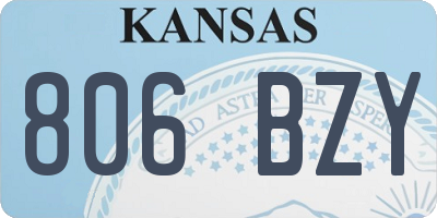 KS license plate 806BZY