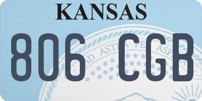 KS license plate 806CGB