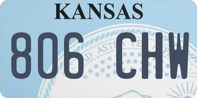 KS license plate 806CHW