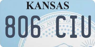 KS license plate 806CIU