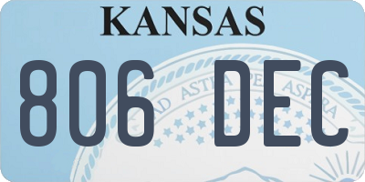 KS license plate 806DEC