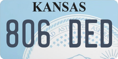 KS license plate 806DED