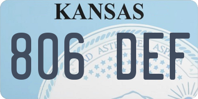 KS license plate 806DEF