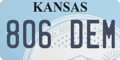 KS license plate 806DEM