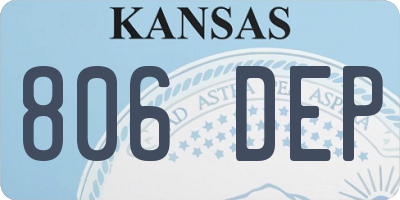 KS license plate 806DEP