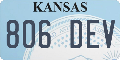 KS license plate 806DEV