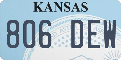 KS license plate 806DEW