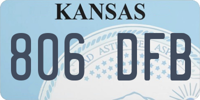 KS license plate 806DFB