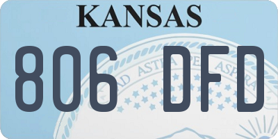 KS license plate 806DFD