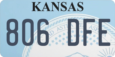 KS license plate 806DFE