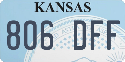 KS license plate 806DFF
