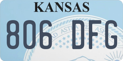 KS license plate 806DFG