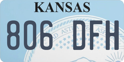 KS license plate 806DFH