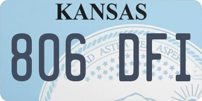 KS license plate 806DFI