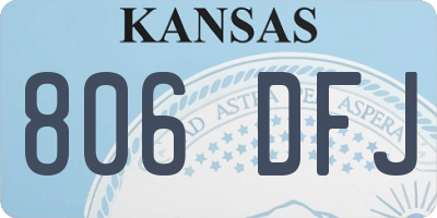 KS license plate 806DFJ