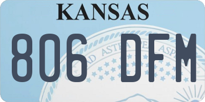 KS license plate 806DFM