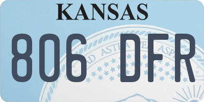 KS license plate 806DFR