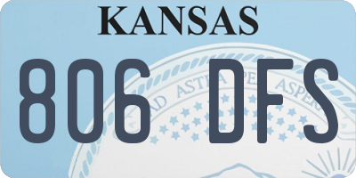 KS license plate 806DFS