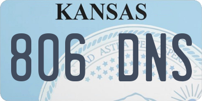 KS license plate 806DNS