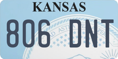 KS license plate 806DNT