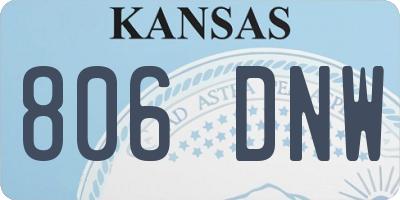 KS license plate 806DNW