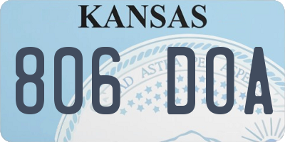 KS license plate 806DOA