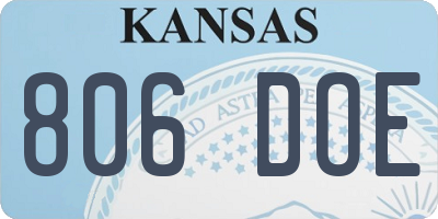 KS license plate 806DOE