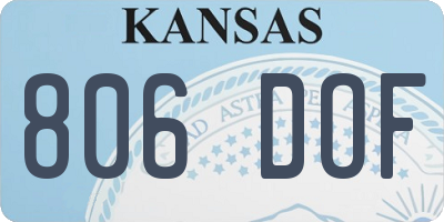 KS license plate 806DOF