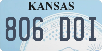 KS license plate 806DOI