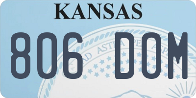 KS license plate 806DOM