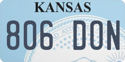 KS license plate 806DON
