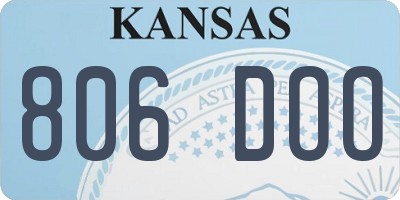 KS license plate 806DOO