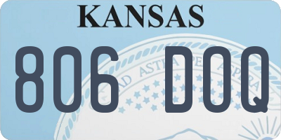KS license plate 806DOQ
