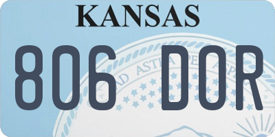 KS license plate 806DOR