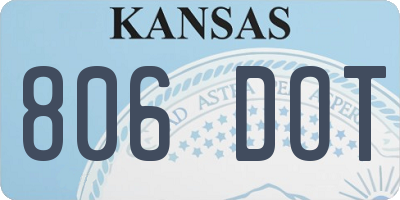 KS license plate 806DOT