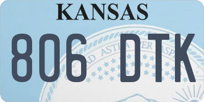 KS license plate 806DTK