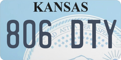 KS license plate 806DTY